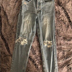 PacSun Light Blue Distressed Straight Leg Jeans